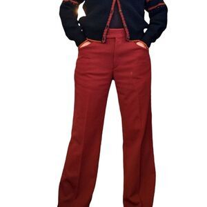 Vintage‎ 60s/70s men's polyester pants Montgomery Ward rust boho